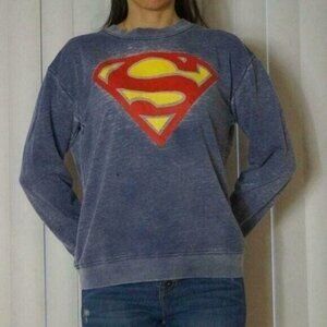 Superman Crewneck Blue Vintage Inspired Sweatshirt Size S